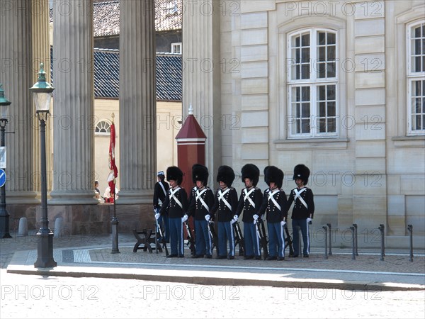 Guards in front of the Amalienborg Palace in Copenhagen