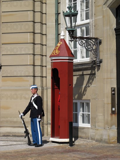 Guards in front of the Amalienborg Palace in Copenhagen