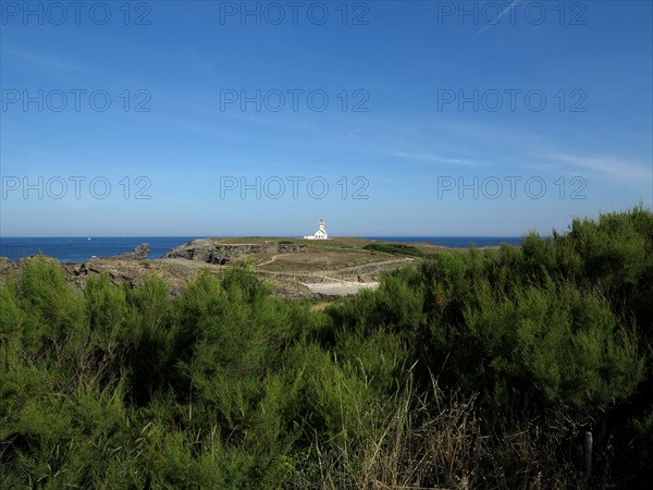 Lighthouse of the Pointe des Poulains in Belle-Ile, Brittany (Bretagne)