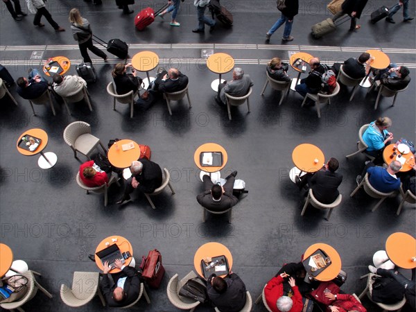 Cafeteria in Gare de l'Est, Paris. February 2015