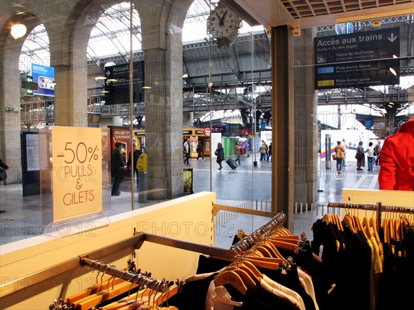 Shopping centre in the Gare de l'Est, Paris