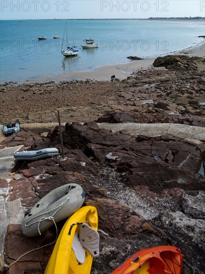 Beach of the village of Gourey, Jersey Island