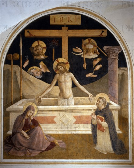 Fra Angelico, The Entombment and symbols of Passion