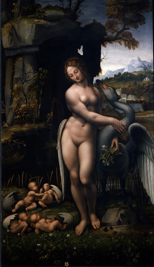 Leonardo Da Vinci School (att.), Leda and the swan