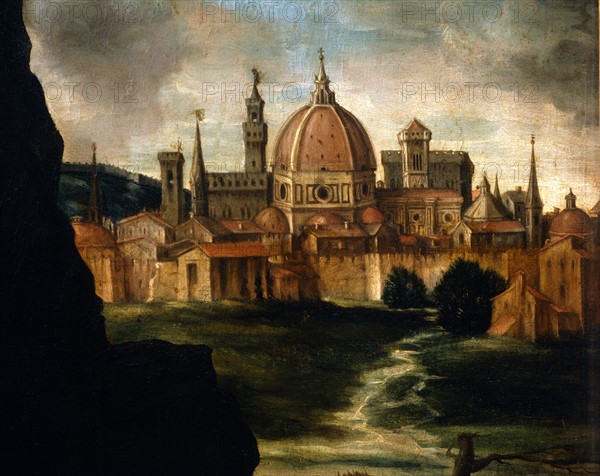 Vasari, Portrait of Alessandro de Medici (landscape detail)