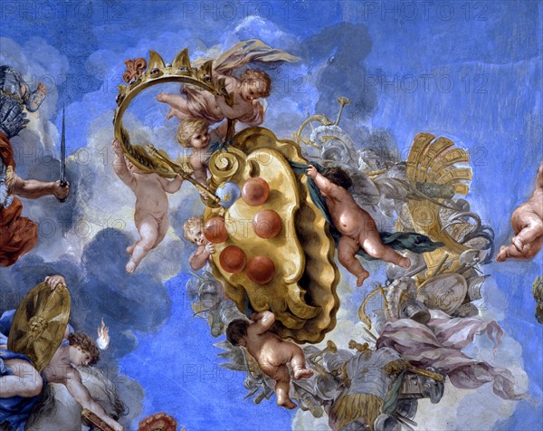 Cortona, Apotheosis of the Medici, coat of arms (detail)