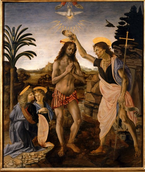 Verrocchio and Da Vinci, The Baptism of Christ