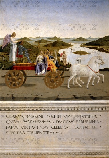 Piero della Francesca, Triomphe allégorique des vertus des époux