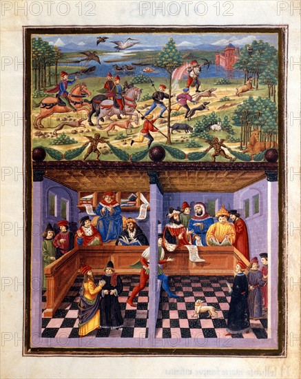 Hunting and Courtroom scene