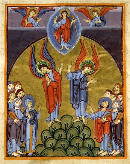 Gospel book from the Reichenau school, The Ascension of Christ