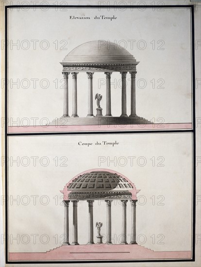 Petit Trianon in Versailles: Elevation and cross section of the Temple de l'Amour