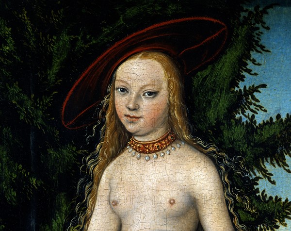 Cranach the Elder, Venus standing in a landscape (detail)