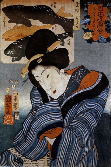 Kuniyoshi, Woman from Iki province