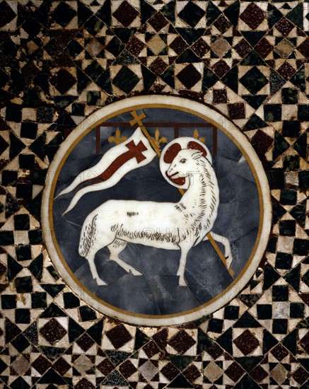 Tondo depicting the Lamb of God