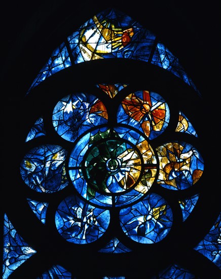 Chagall, Stained glass on the apse of the Notre-Dame Cathedral in Reims