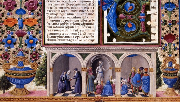 Bible de Borso d'Este, Prologue du Livre des Prophètes (détail)