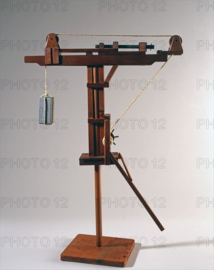 Model of a machine designed by Leonardo Da Vinci