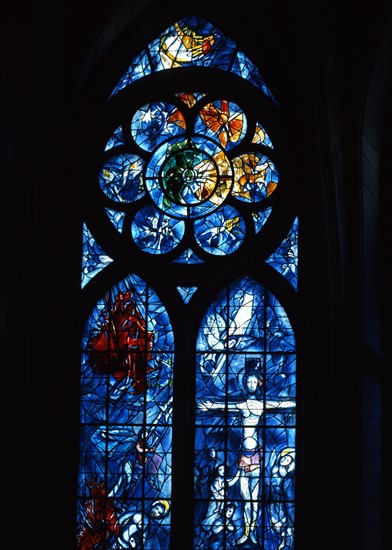 Chagall, Stained glass on the apse of the Notre-Dame Cathedral in Reims