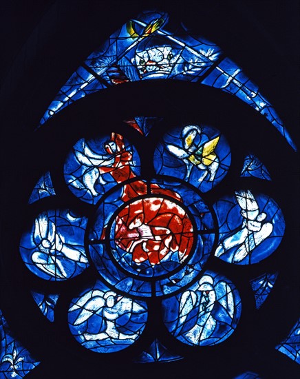 Chagall, Stained glass on the apse of the Notre-Dame Cathedral in Reims