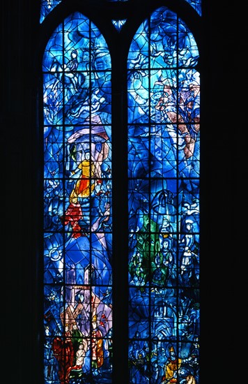 Chagall, Stained glass on the apse of the Notre-Dame Cathedral in Reims