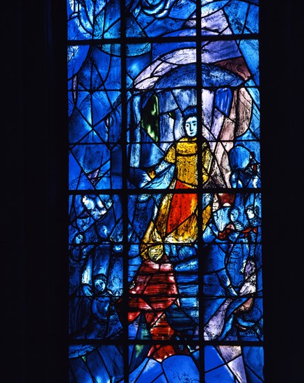 Chagall, Vitrail représentant saint Louis rendant la justice
