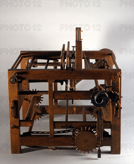 Model of a machine drawn by Leonardo Da Vinci