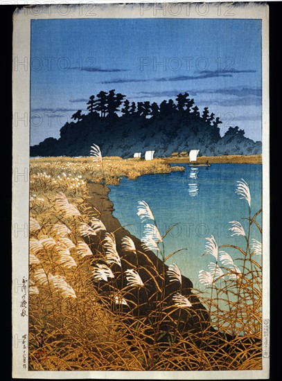 Hasui, Autumn in Ichikawa