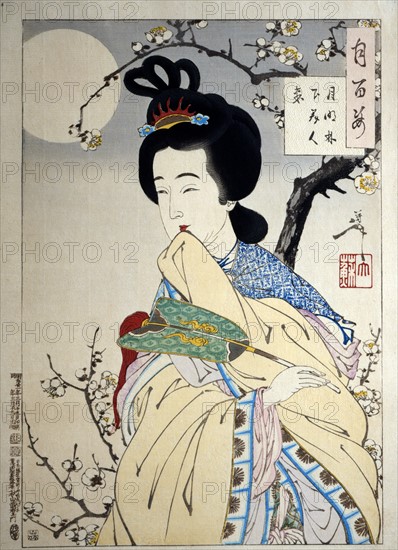 Yoshitoshi, Chinese beauty under the full Moon