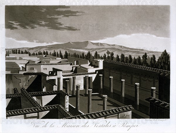 Fumagalli, View of the house of Vestales in Pompei