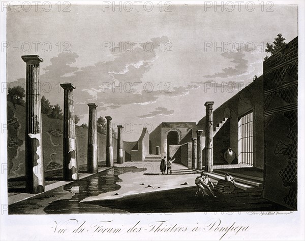 Fumagalli, View of the Theatre Forum in Pompei