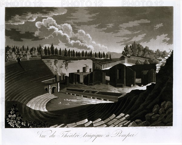 Fumagalli, Vue du Théâtre Tragique à Pompei
