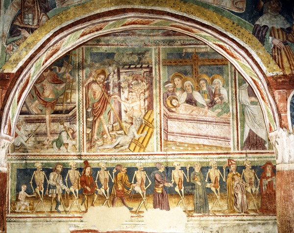 The Dance of Death cycle, design on the nave of the Hrastovlje Church (Slovenia)
