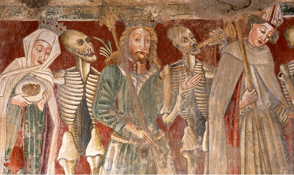 The Bishop, King and Queen accompanied by Death
