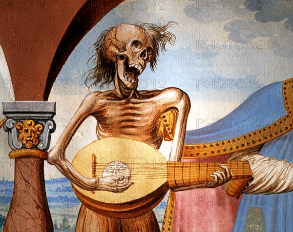Kauw, La Danse des Morts : la Mort jouant de la mandoline