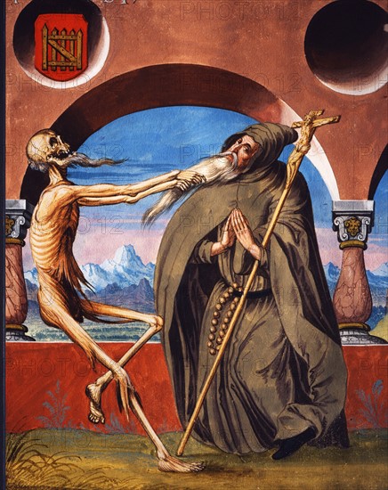 Kauw, The Dance of the Death cycle: Death with the Hermit and the Beguine