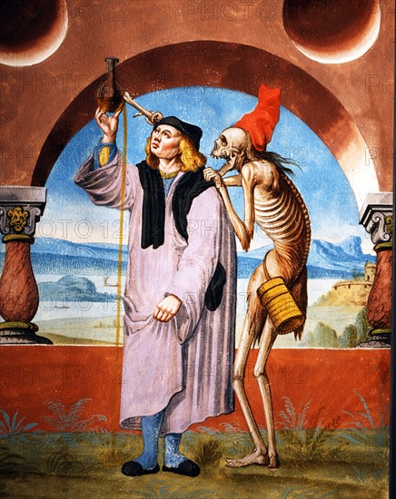 Kauw, The Dance of the Death cycle: Death with the Advocate and the Doctor (detail)