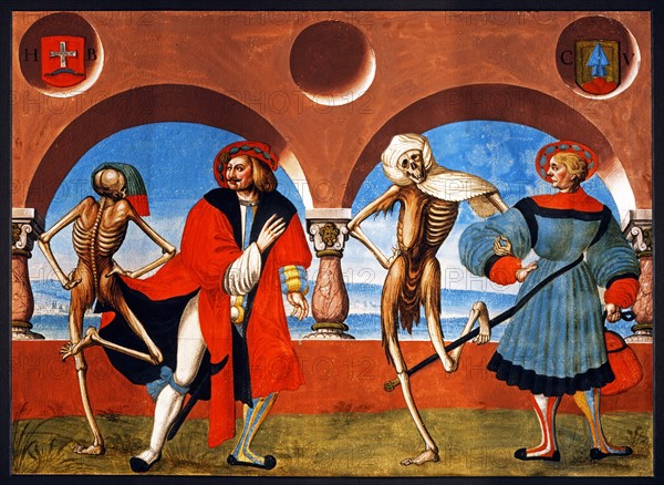 Kauw, The Dance of the Death cycle: Death with the Burgher and the Stallholder