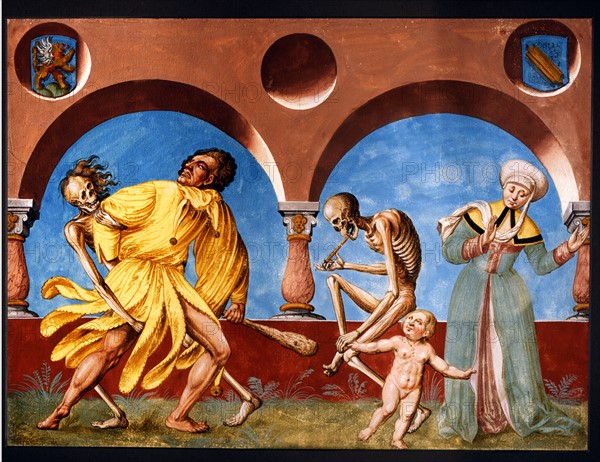Kauw, The Dance of the Death cycle: Death with the Fool and the Child