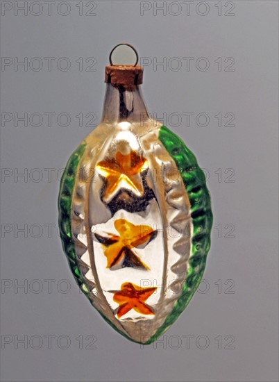 Christmas bauble in the shape of a decorated pine cone