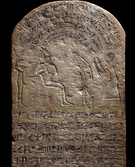 Stele from Saqqarah engraved with writings documenting the acquisition of a tomb