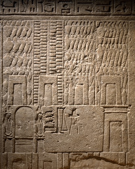 Relief depicting a shop, view from above