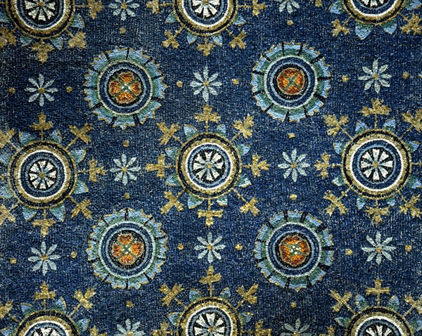 Mausolée de Galla Placidia à Ravenne : voûte étoilée (détail)