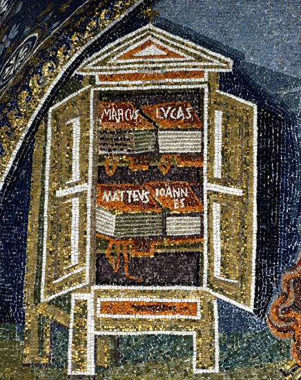 Mausoleum of Galla Placidia in Ravenna : lunette of the martyrdom of St Lawrence (detail)