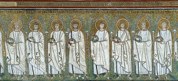 Basilica of Sant'Apollinare Nuovo, Ravenna: the procession of the Holy Martyrs