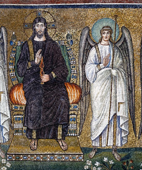 Basilica of Sant'Apollinare Nuovo, Ravenna: Christ in Majesty between the Archangels (detail)