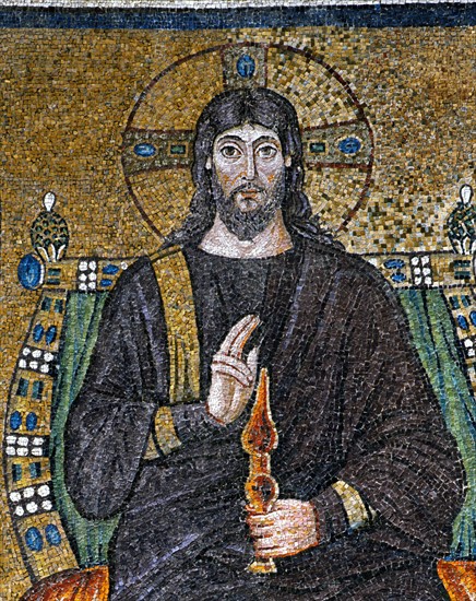 Basilica of Sant'Apollinare Nuovo, Ravenna: Christ in Majesty between the Archangels (detail)