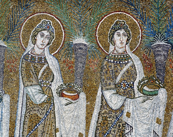 Basilica of Sant'Apollinare Nuovo, Ravenna: the procession of the Martyred Virgins (detail)