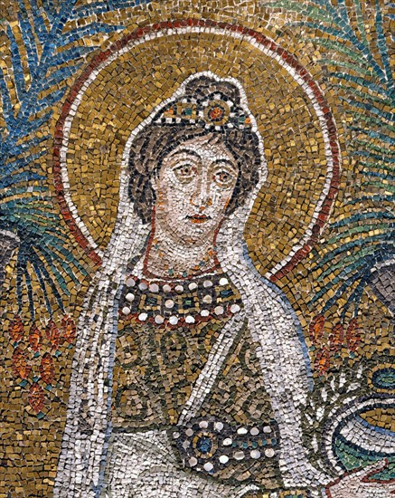 Basilica of Sant'Apollinare Nuovo, Ravenna: the procession of the Martyred Virgins (detail)