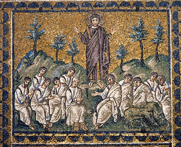 Basilique Sant'Apollinare Nuovo à Ravenne : Jésus sur le Mont des Oliviers à Gethsémani.