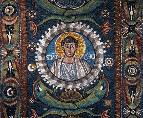 Basilique San Vitale à Ravenne : Portrait de Saint Simon le Cananéen